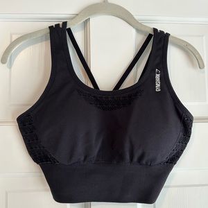 Gymshark | Energy Seamless Black Crop Top Long-line Sports Bra | Size small